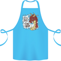 When a Drago Smiles Fantasy RPG Cotton Apron 100% Organic Turquoise