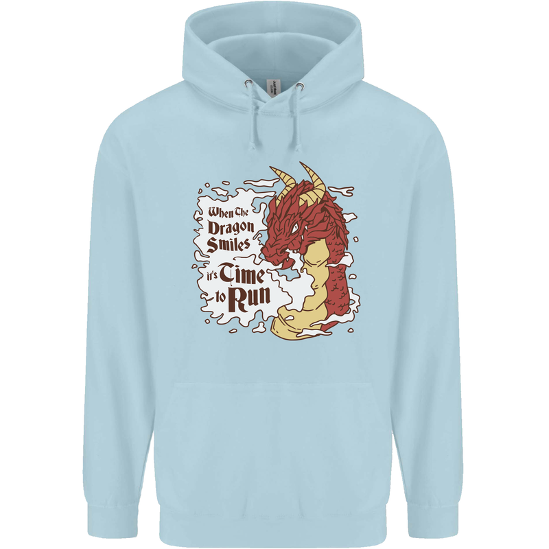 When a Dragon Smiles Fantasy RPG Childrens Kids Hoodie Light Blue