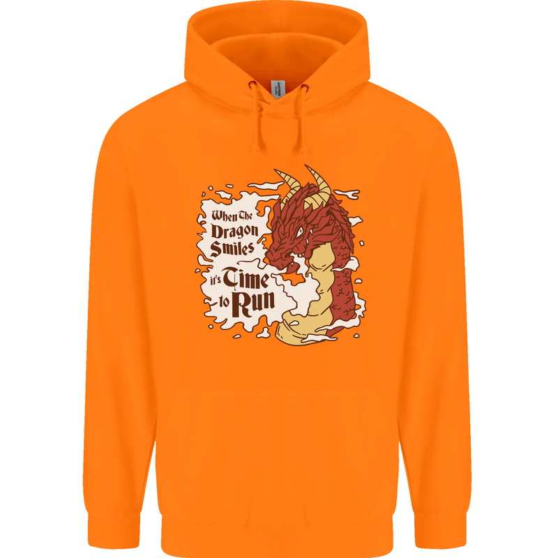When a Dragon Smiles Fantasy RPG Childrens Kids Hoodie Orange