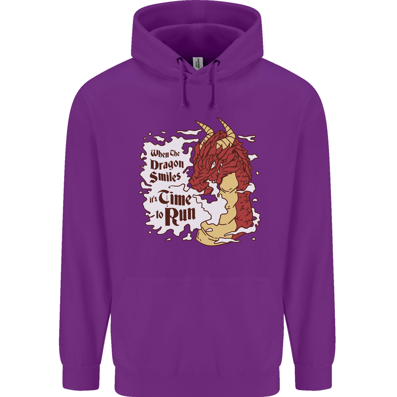 When a Dragon Smiles Fantasy RPG Childrens Kids Hoodie Purple