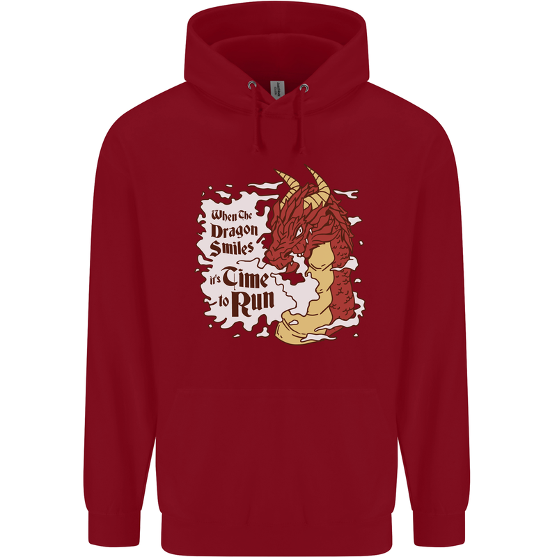 When a Dragon Smiles Fantasy RPG Childrens Kids Hoodie Red