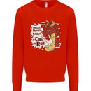 When a Dragon Smiles Fantasy RPG Kids Sweatshirt Jumper Bright Red