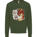When a Dragon Smiles Fantasy RPG Kids Sweatshirt Jumper Forest Green
