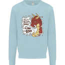 When a Dragon Smiles Fantasy RPG Kids Sweatshirt Jumper Light Blue