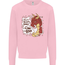 When a Dragon Smiles Fantasy RPG Kids Sweatshirt Jumper Light Pink