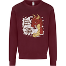 When a Dragon Smiles Fantasy RPG Kids Sweatshirt Jumper Maroon
