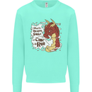 When a Dragon Smiles Fantasy RPG Kids Sweatshirt Jumper Peppermint