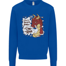 When a Dragon Smiles Fantasy RPG Kids Sweatshirt Jumper Royal Blue