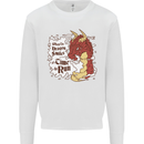 When a Dragon Smiles Fantasy RPG Kids Sweatshirt Jumper White