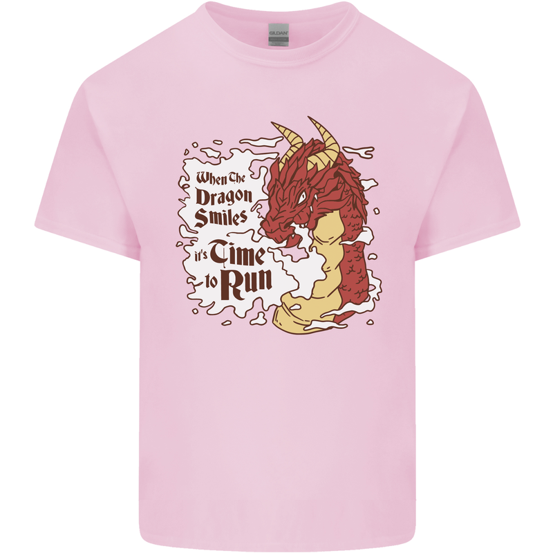 When a Dragon Smiles Fantasy RPG Kids T-Shirt Childrens Light Pink