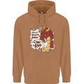 When a Dragon Smiles Fantasy RPG Mens 80% Cotton Hoodie Caramel Latte