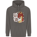 When a Dragon Smiles Fantasy RPG Mens 80% Cotton Hoodie Charcoal