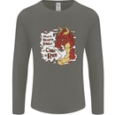 When a Dragon Smiles Fantasy RPG Mens Long Sleeve T-Shirt Charcoal