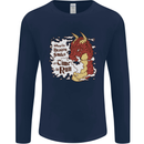 When a Dragon Smiles Fantasy RPG Mens Long Sleeve T-Shirt Navy Blue