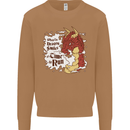 When a Dragon Smiles Fantasy RPG Mens Sweatshirt Jumper Caramel Latte