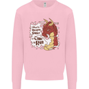 When a Dragon Smiles Fantasy RPG Mens Sweatshirt Jumper Light Pink