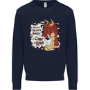 When a Dragon Smiles Fantasy RPG Mens Sweatshirt Jumper Navy Blue