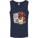 When a Dragon Smiles Fantasy RPG Mens Vest Tank Top Navy Blue