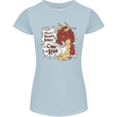 When a Dragon Smiles Fantasy RPG Womens Petite Cut T-Shirt Light Blue