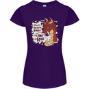 When a Dragon Smiles Fantasy RPG Womens Petite Cut T-Shirt Purple
