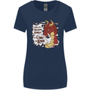 When a Dragon Smiles Fantasy RPG Womens Wider Cut T-Shirt Navy Blue