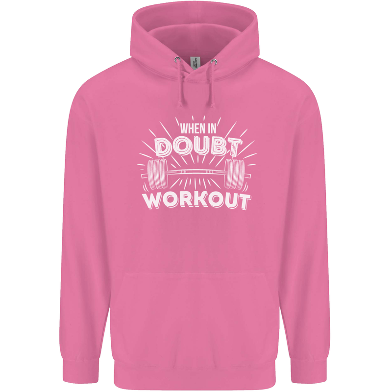 When in Doubt Workout Gym Training Top Mens 80% Cotton Hoodie Azelea