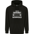 When in Doubt Workout Gym Training Top Mens 80% Cotton Hoodie Black