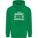 When in Doubt Workout Gym Training Top Mens 80% Cotton Hoodie Irish Green