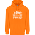 When in Doubt Workout Gym Training Top Mens 80% Cotton Hoodie Orange