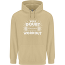 When in Doubt Workout Gym Training Top Mens 80% Cotton Hoodie Sand