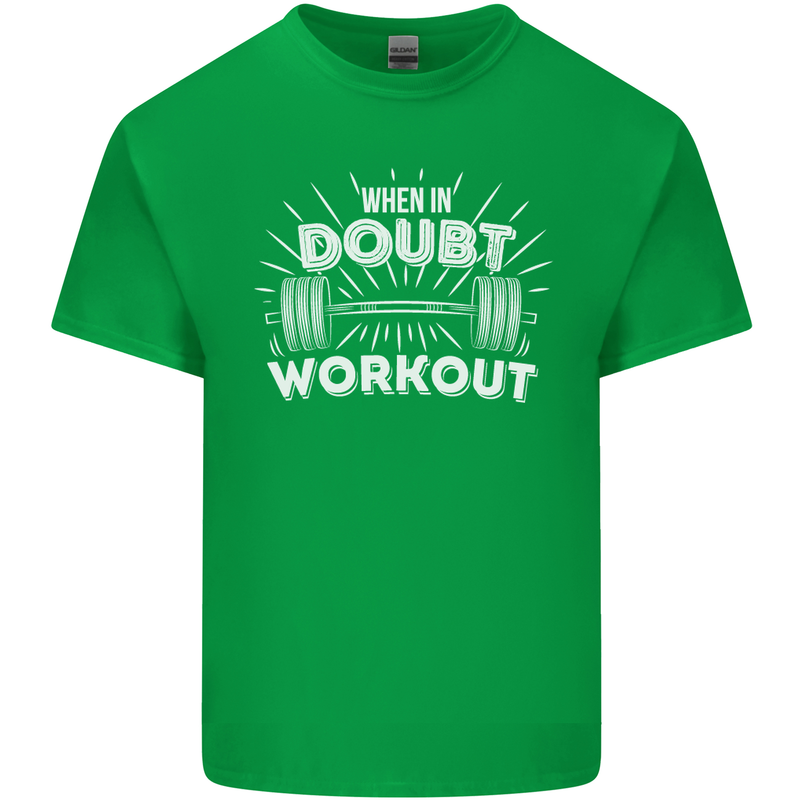 When in Doubt Workout Gym Training Top Mens Cotton T-Shirt Tee Top Irish Green