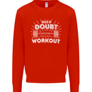 When in Doubt Workout Gym Training Top Mens Sweatshirt Jumper Bright Red