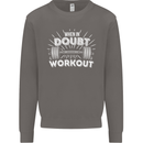 When in Doubt Workout Gym Training Top Mens Sweatshirt Jumper Charcoal