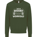 When in Doubt Workout Gym Training Top Mens Sweatshirt Jumper Forest Green