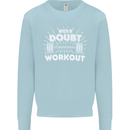 When in Doubt Workout Gym Training Top Mens Sweatshirt Jumper Light Blue