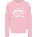When in Doubt Workout Gym Training Top Mens Sweatshirt Jumper Light Pink