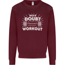 When in Doubt Workout Gym Training Top Mens Sweatshirt Jumper Maroon