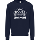 When in Doubt Workout Gym Training Top Mens Sweatshirt Jumper Navy Blue