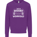 When in Doubt Workout Gym Training Top Mens Sweatshirt Jumper Purple