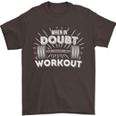 When in Doubt Workout Gym Training Top Mens T-Shirt Cotton Gildan Dark Chocolate