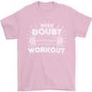 When in Doubt Workout Gym Training Top Mens T-Shirt Cotton Gildan Light Pink