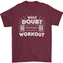 When in Doubt Workout Gym Training Top Mens T-Shirt Cotton Gildan Maroon