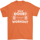 When in Doubt Workout Gym Training Top Mens T-Shirt Cotton Gildan Orange