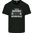 When in Doubt Workout Gym Training Top Mens V-Neck Cotton T-Shirt Black