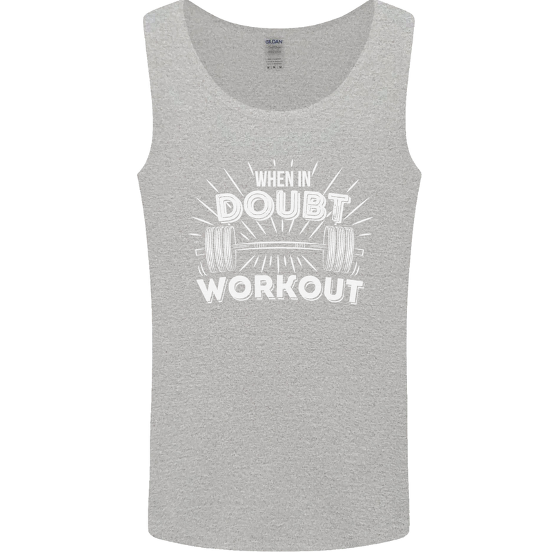 When in Doubt Workout Gym Training Top Mens Vest Tank Top Sports Grey