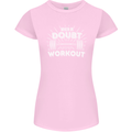 When in Doubt Workout Gym Training Top Womens Petite Cut T-Shirt Light Pink
