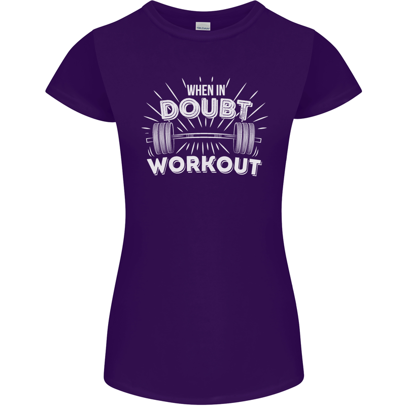 When in Doubt Workout Gym Training Top Womens Petite Cut T-Shirt Purple