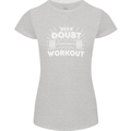 When in Doubt Workout Gym Training Top Womens Petite Cut T-Shirt Sports Grey