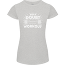 When in Doubt Workout Gym Training Top Womens Petite Cut T-Shirt Sports Grey