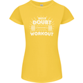 When in Doubt Workout Gym Training Top Womens Petite Cut T-Shirt Yellow